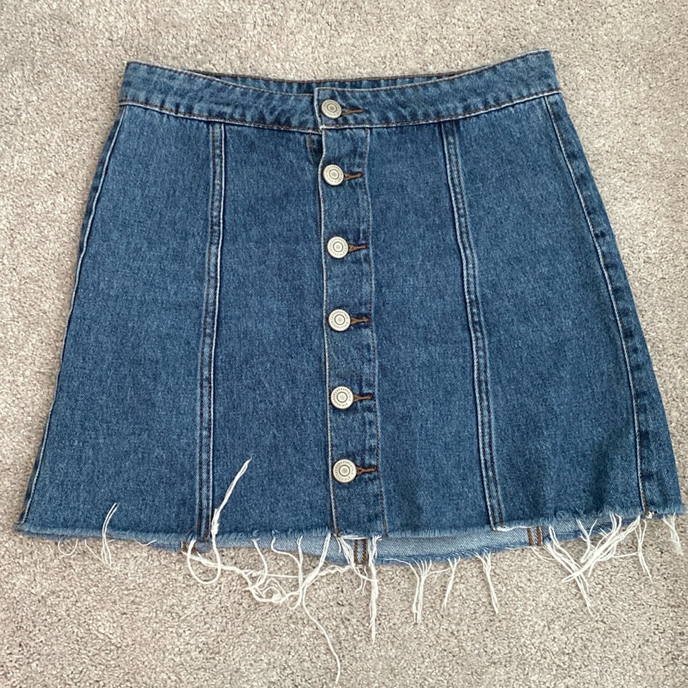 High rise Jean skirt